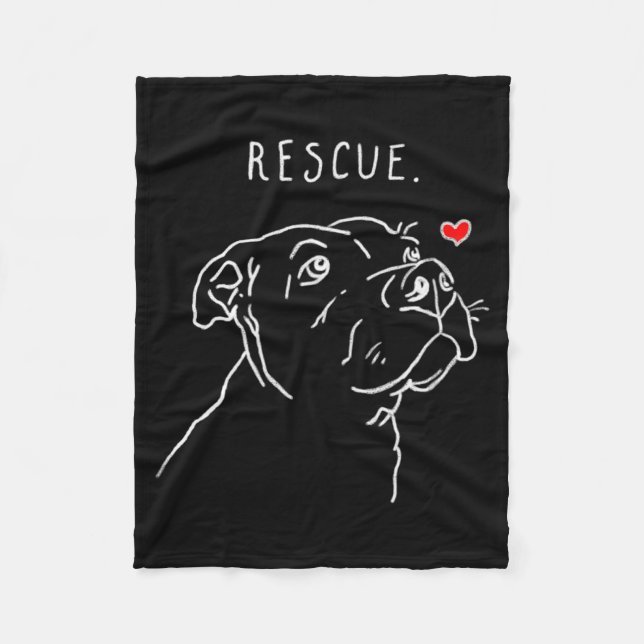 Rescue Dog Tbull Drawing Rescue Mom Adopt Dont _1  Fleecefilt (Framsidan)