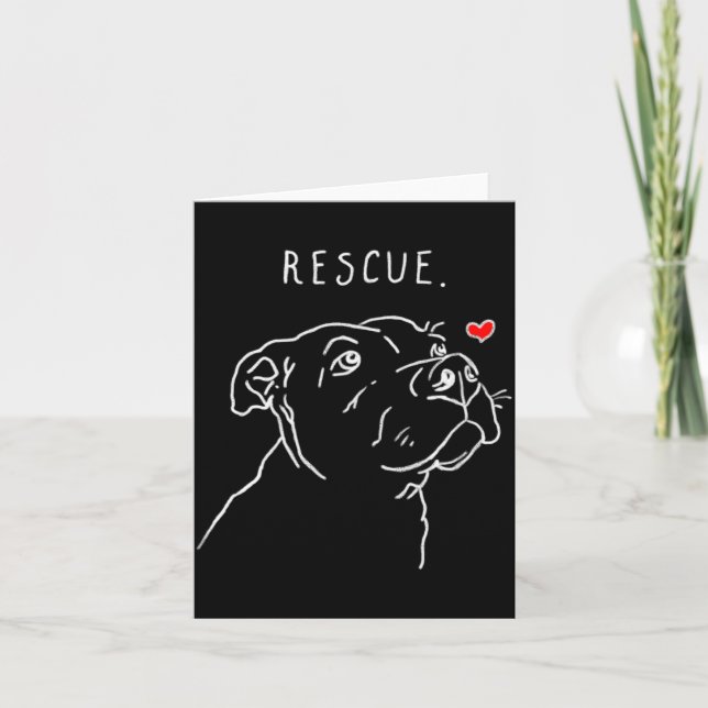 Rescue Dog Tbull Drawing Rescue Mom Adopt Dont _1  Kort (Framsida)