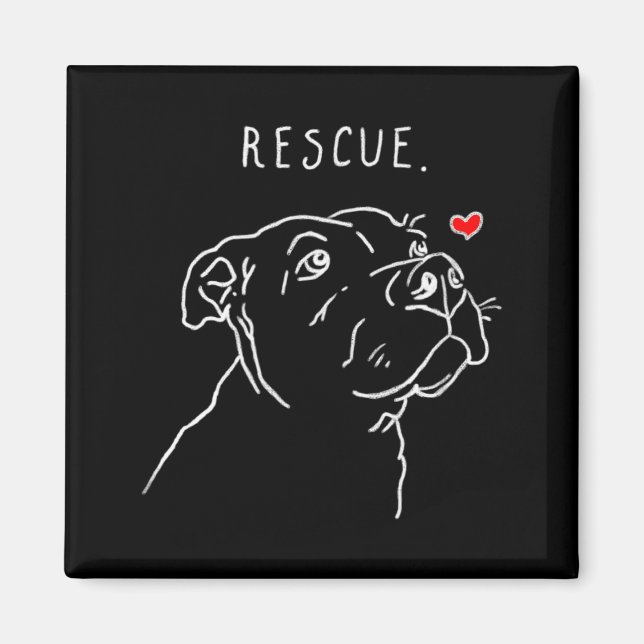 Rescue Dog Tbull Drawing Rescue Mom Adopt Dont _1  Magnet (Framsidan)