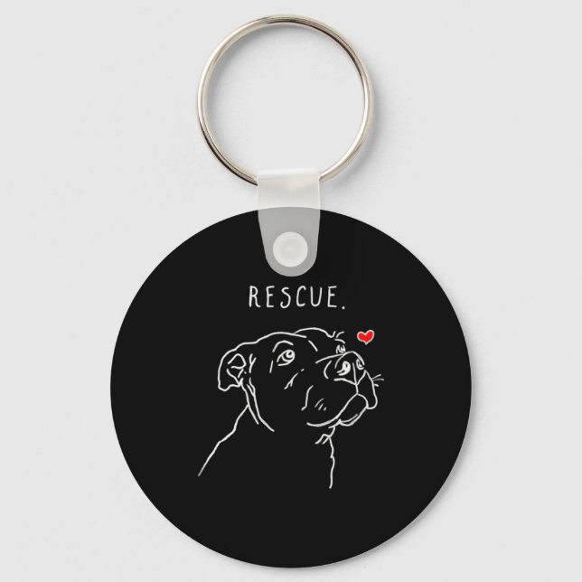 Rescue Dog Tbull Drawing Rescue Mom Adopt Dont _1  Nyckelring (Framsida)