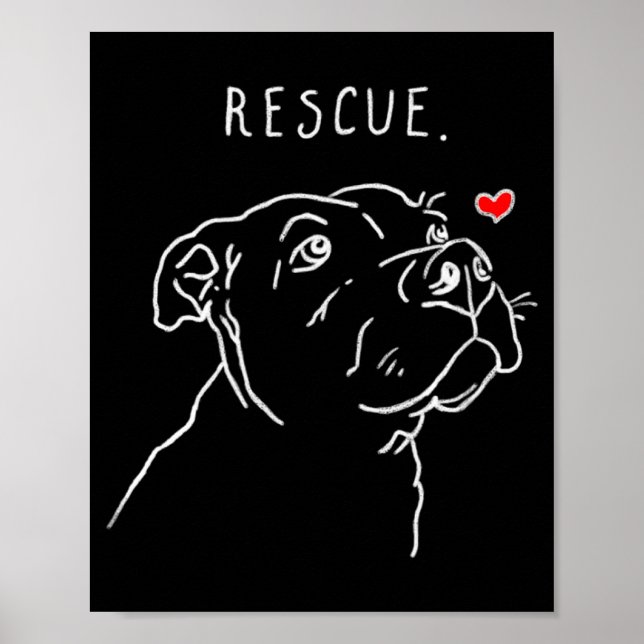 Rescue Dog Tbull Drawing Rescue Mom Adopt Dont _1  Poster (Framsidan)
