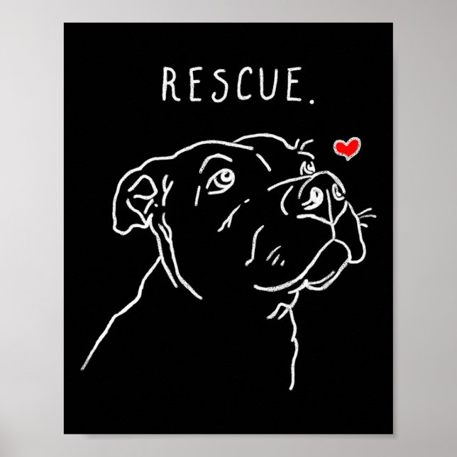 Rescue Dog, Tbull Drawing, Rescue Mom, Adopt Don't Poster (Framsidan)