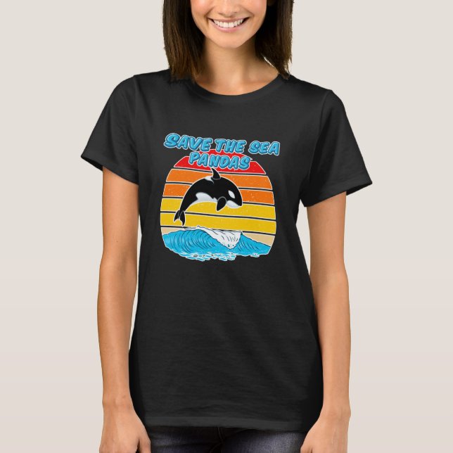 Rescue Killer Whale Orcas Save The Sea Pandas Mari T Shirt (Framsida)