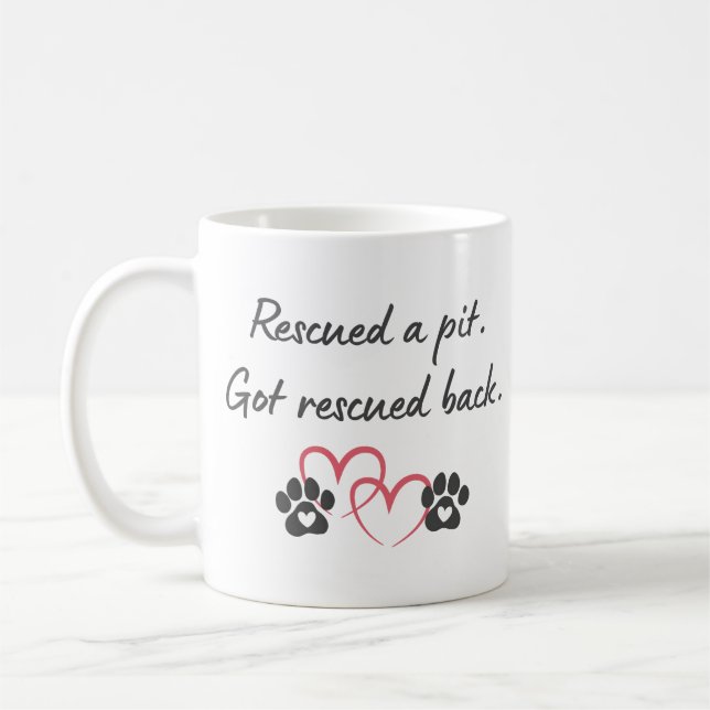 Rescue Pit Got Rescued Back | Pitbull Dog Mom Life Kaffemugg (Vänster)