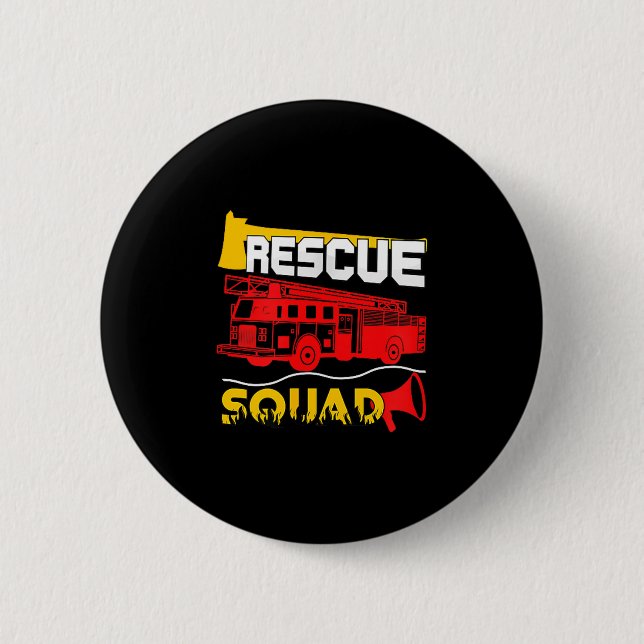 Rescue Squad Lifesaver Fireman Gift Proud Firefigh Knapp (Framsida)