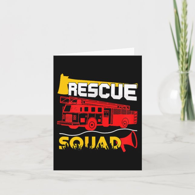 Rescue Squad Lifesaver Fireman Gift Proud Firefigh Kort (Framsida)