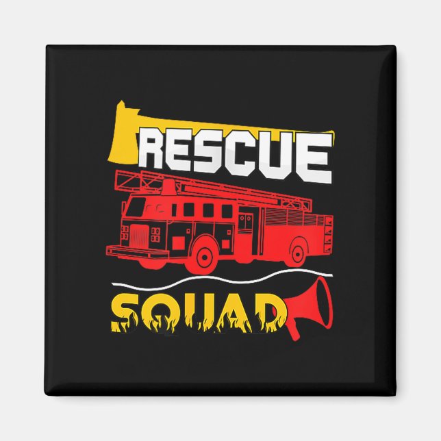 Rescue Squad Lifesaver Fireman Gift Proud Firefigh Magnet (Framsidan)