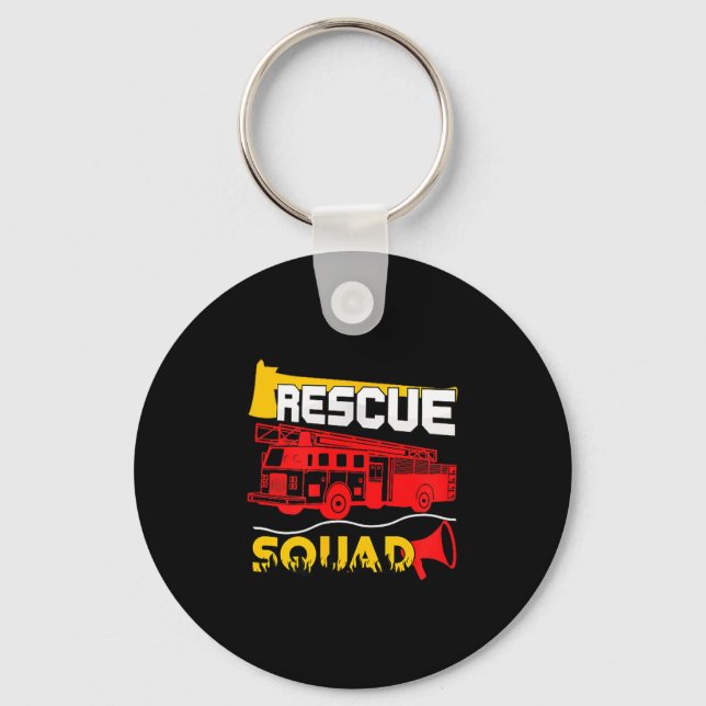 Rescue Squad Lifesaver Fireman Gift Proud Firefigh Nyckelring (Framsida)