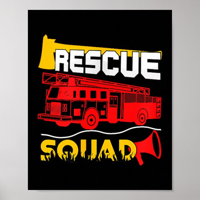Rescue Squad Lifesaver Fireman Gift Proud Firefigh Poster (Framsidan)