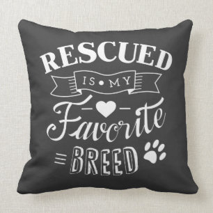 Rescued är min favorit- avel som grå färg kudde