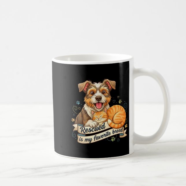 Rescued Is My Favorite Breed Dog Cat Pet Adoption  Kaffemugg (Höger)