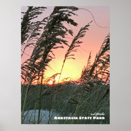 Rese | Florida - Anastasia Sea Oat Sunset Poster
