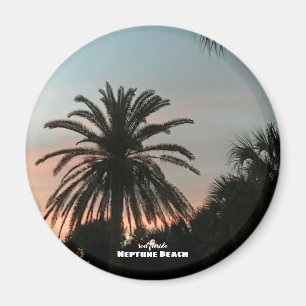Rese   Florida - Neptune Beach Handflatan Sunset Magnet