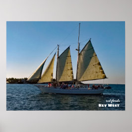 Rese | Florida - Nyckel Väster Sunset Sailboat Cru Poster