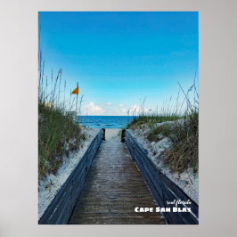 Rese | Florida - Warning Flagga, Cape San Blas Poster