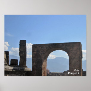 Rese Italien - Pompeji-berget Vesuvius Poster