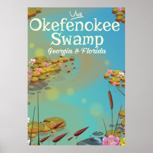 reseaffär för Okefenokee Swamp tecknad Poster