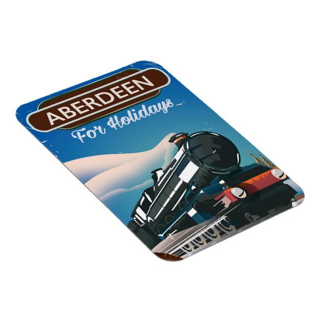 Reseaffisch för Aberdeen Scotland vintage tåg Magnet (Högersidan)