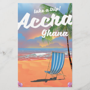 Reseaffisch för Accra Ghana-stranden Brevpapper