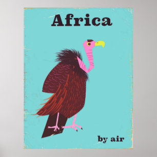 Reseaffisch för afrika Vculture vintage luft Poster