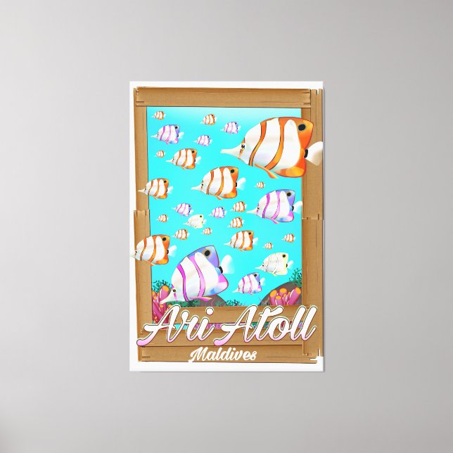 Reseaffisch för Ari Afee Maldives Canvastryck (Framsida)