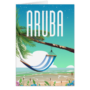 Reseaffisch för Aruba Hammock-stranden Hälsningskort
