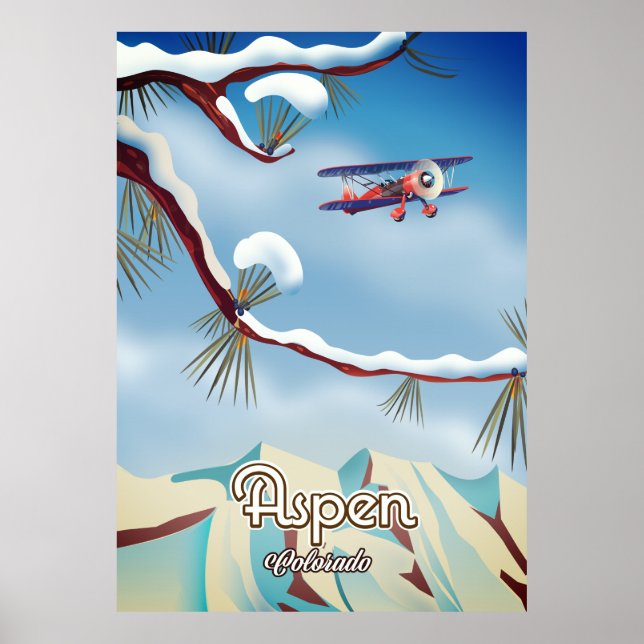 Reseaffisch för aspen Colorado Poster (Framsidan)