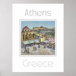 Reseaffisch för Aten Grekland Poster