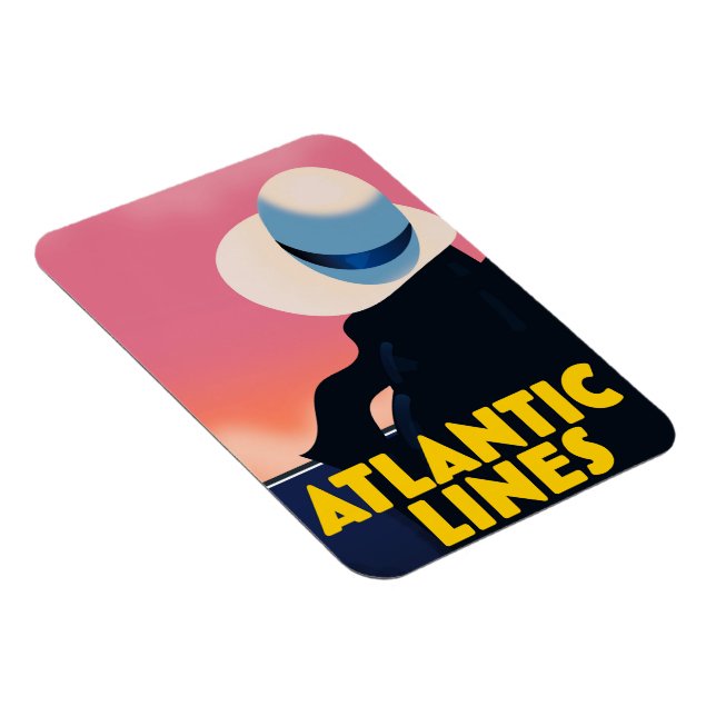 Reseaffisch för Atlantic Linjer Cruise Liner Magnet (Högersidan)