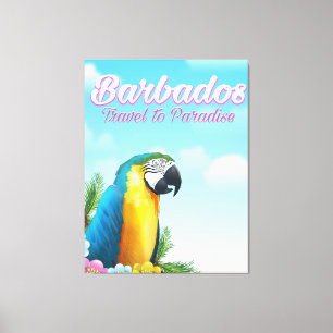 Reseaffisch för Barbados Parrot Canvastryck