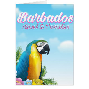 Reseaffisch för Barbados Parrot Hälsningskort