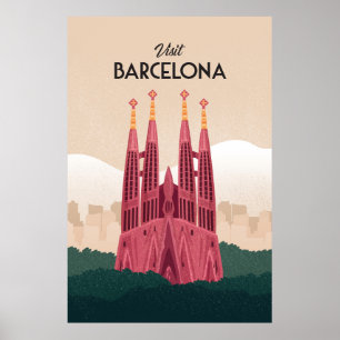 Reseaffisch för Barcelona i Spanien Poster