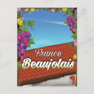 Reseaffisch för Beaujolais Frankrike vin Vykort