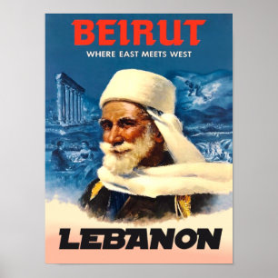 Reseaffisch för Beirut, Libanon Poster