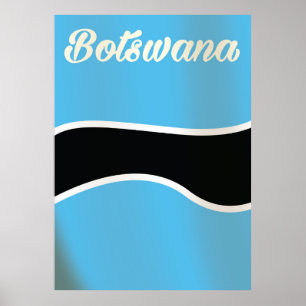 Reseaffisch för Botswana, Flagga, stil Poster