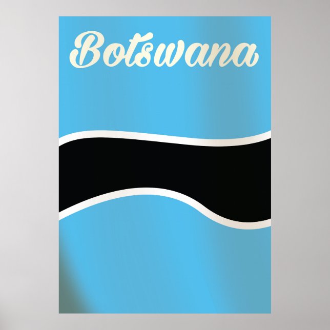 Reseaffisch för Botswana, Flagga, stil Poster (Framsidan)