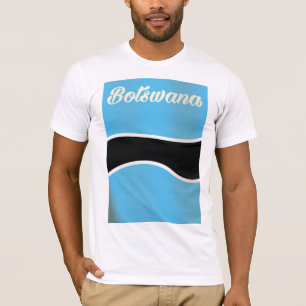Reseaffisch för Botswana, Flagga, stil T Shirt