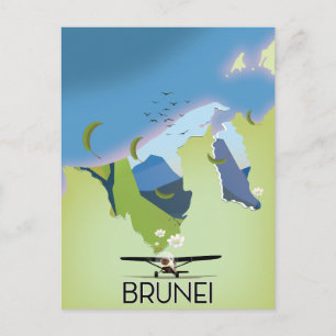 Reseaffisch för Brunei Karta Vykort