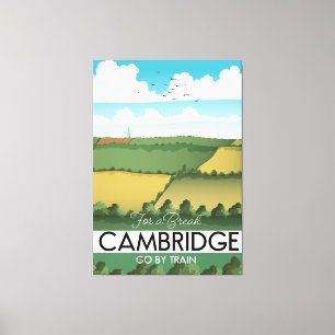 Reseaffisch för Cambridge Tåg Canvastryck