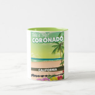 Reseaffisch för Coronado California Två-Tonad Mugg