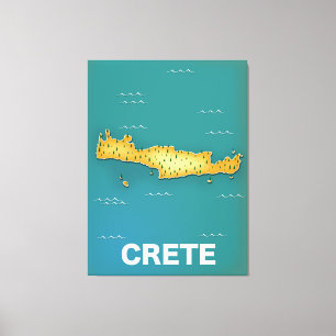 Reseaffisch för Crete karta Canvastryck