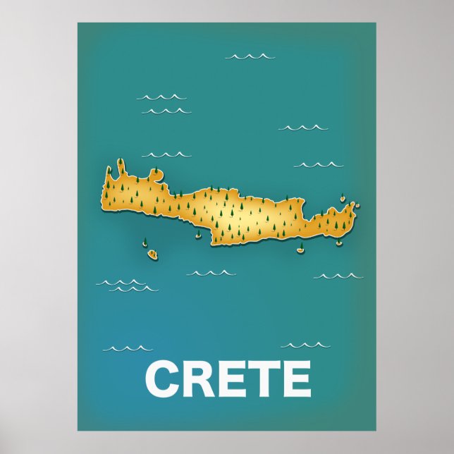 Reseaffisch för Crete karta Poster (Framsidan)