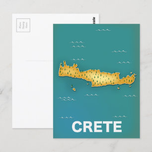 Reseaffisch för Crete karta Vykort