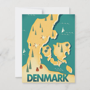 Reseaffisch för Danmarks Vintage karta