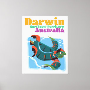 Reseaffisch för Darwin, norra territoriet Australi Canvastryck