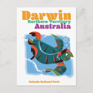 Reseaffisch för Darwin, norra territoriet Australi Vykort