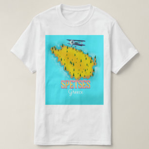 Reseaffisch för den grekiska ön karta t shirt