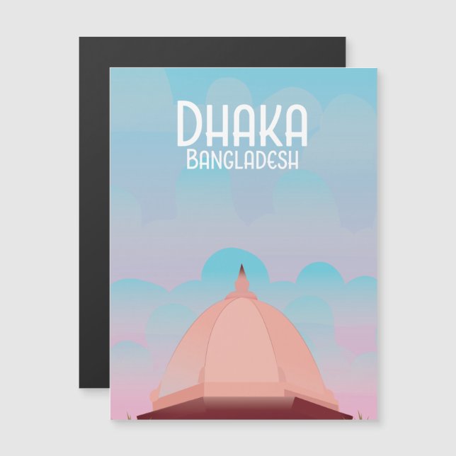 Reseaffisch för Dhaka Bangladesh Vintage stil. (Fram/baksida)