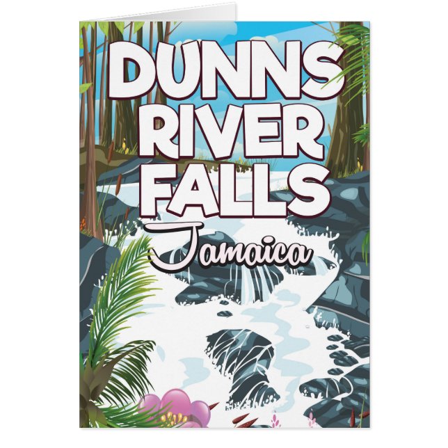 Reseaffisch för Dunns flod Falls Jamaica Hälsningskort (Framsidan)