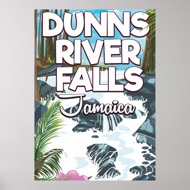 Reseaffisch för Dunns flod Falls Jamaica Poster (Framsidan)